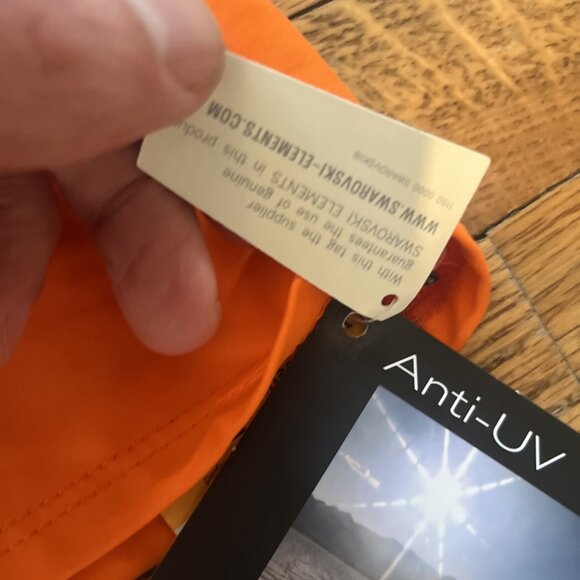 M. Miller Swarovski Crystals Quarter Zip Orange Anti UV Stretch Athletic Shirt L - Picture 11 of 16